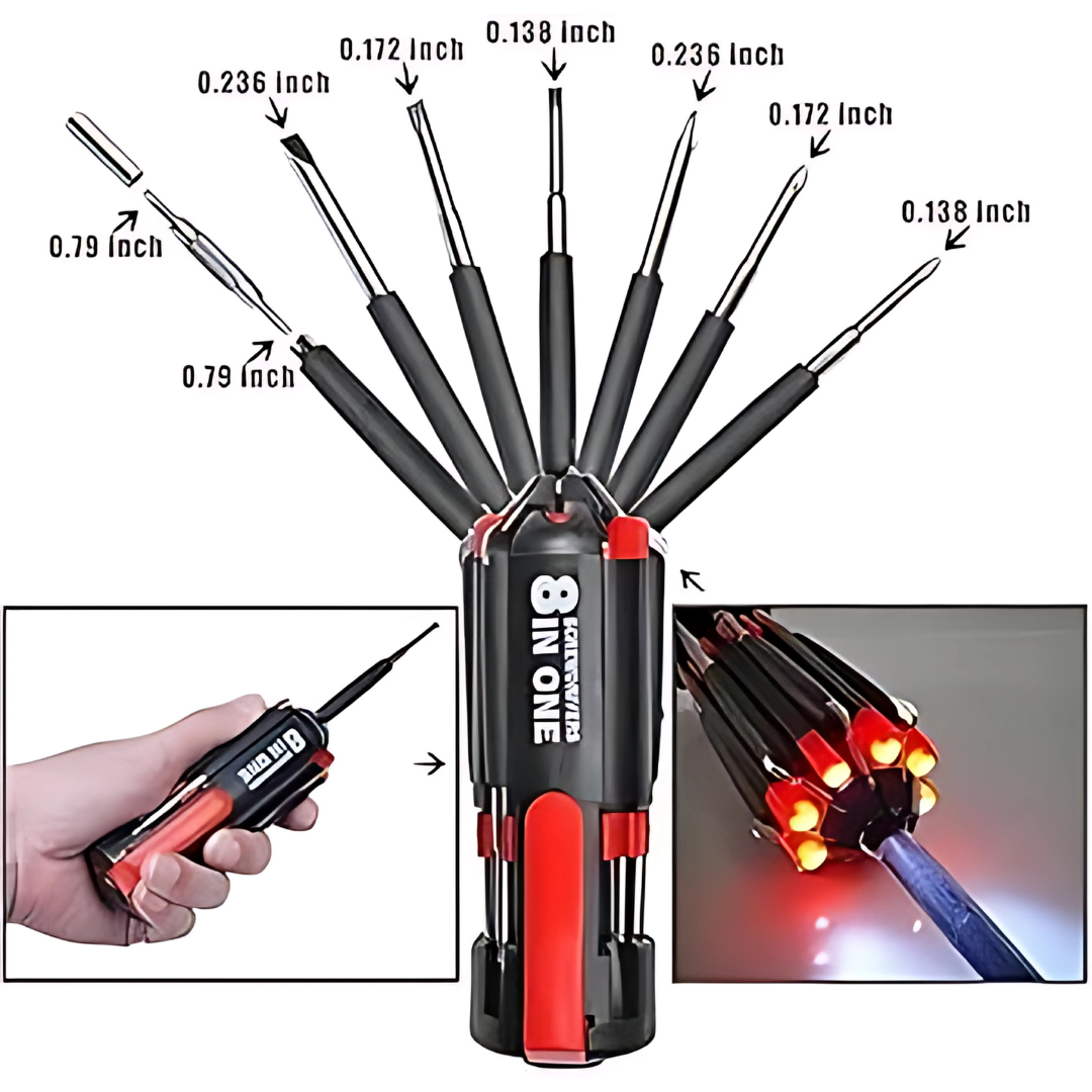 8 IN 1 MULTI FUNCTION SCREWDRIVER TOOL