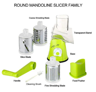 Top-Quality 3-in-1 Vegetable Slicer with Stainless Steel Blades