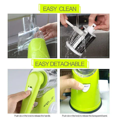 Top-Quality 3-in-1 Vegetable Slicer with Stainless Steel Blades